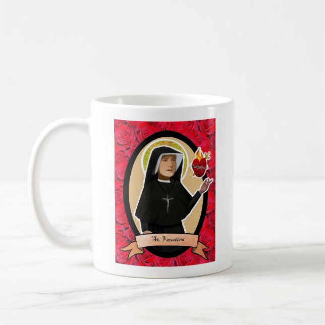 St. Faustina Jesus litar på jag i dig Kaffemugg (Vänster)