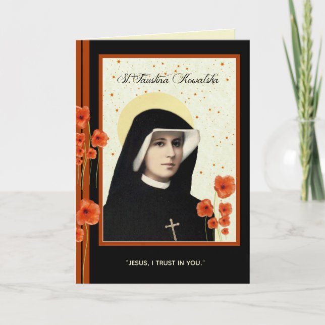 St. Faustina Kowalska av den gudomliga Kort (Framsida)