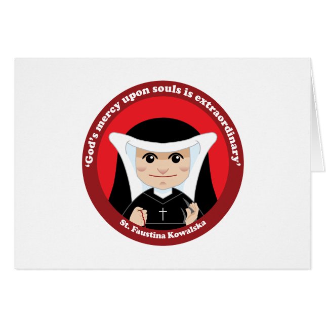 St. Faustina Kowalska Hälsningskort (Framsidan Horizontal)