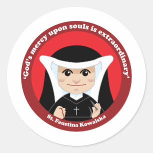 St. Faustina Kowalska Runt Klistermärke