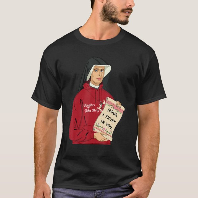 St Faustina Kowalska Underbar Kärlek katolsk offer T Shirt (Framsida)