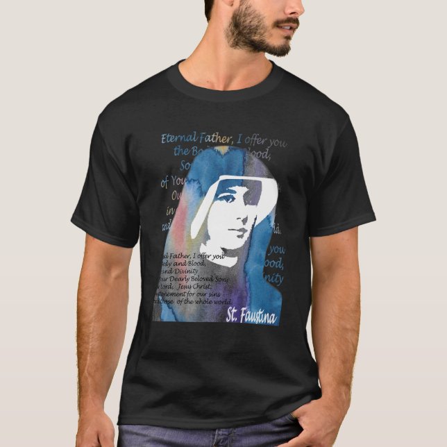 St Faustina Kowalska Underbar Kärlek katolsk offer T Shirt (Framsida)