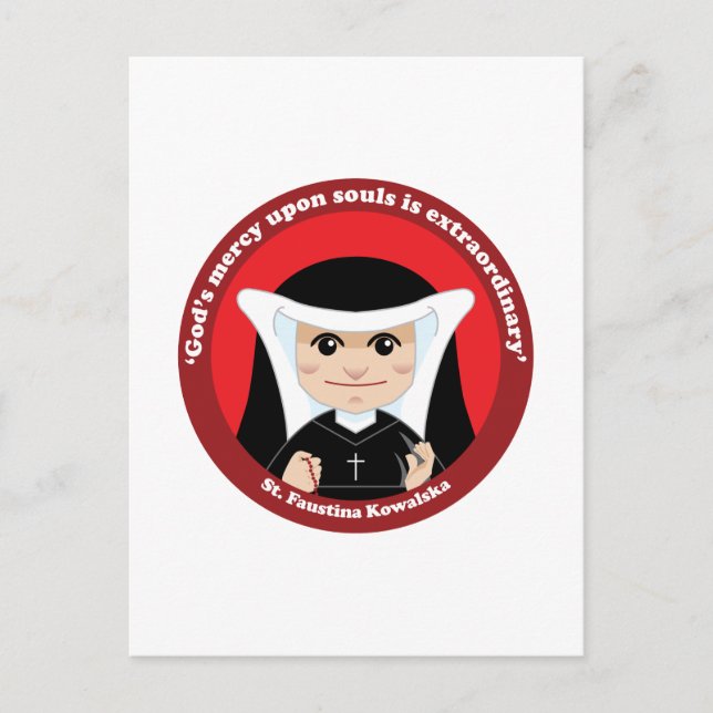 St. Faustina Kowalska Vykort (Framsida)
