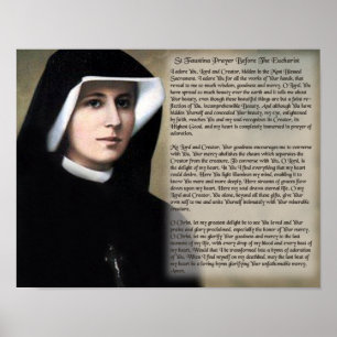 St. Faustina Prayer före Eucharist. Poster
