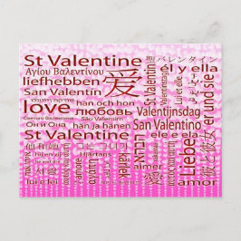 St. Flerspråkig kärlek för valentin Helg Vykort