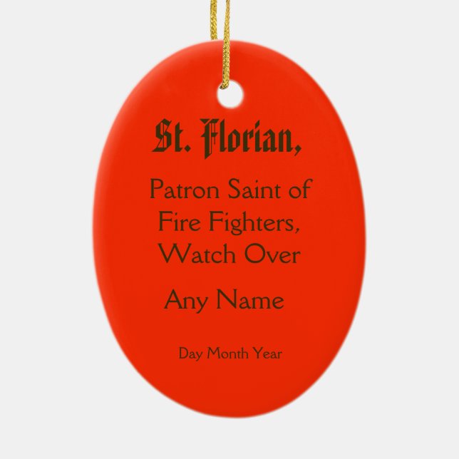 St. Florian av Lorch (PM 03) Julgransprydnad Keramik (Baksidan)