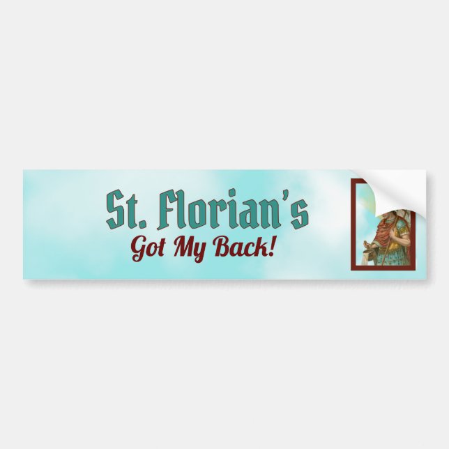 St. Florian med Bucket (Clear Himlar; M 019) Bildekal (Framsidan)