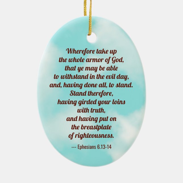 St. Florian med Bucket (Clear Himlar; M 019) Julgransprydnad Keramik (Baksidan)