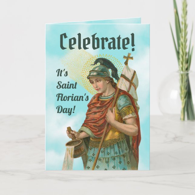 St. Florian med Bucket (Clear Himlar; M 019) Kort (Framsida)