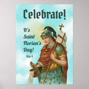 St. Florian med Bucket (Clear Himlar; M 019) Poster