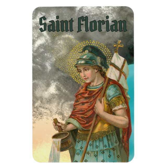 St. Florian med Bucket (Smoke; M 019) Magnet (Vertikal)