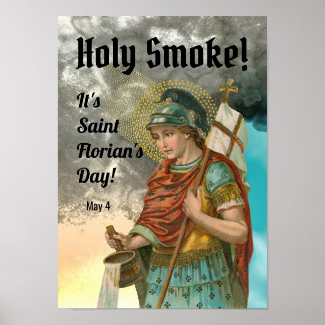 St. Florian med Bucket (Smoke; M 019) Poster (Framsidan)