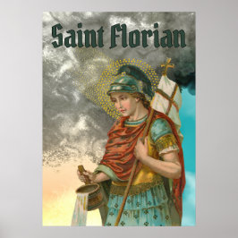 St. Florian med Bucket (Smoke; M 019) Poster