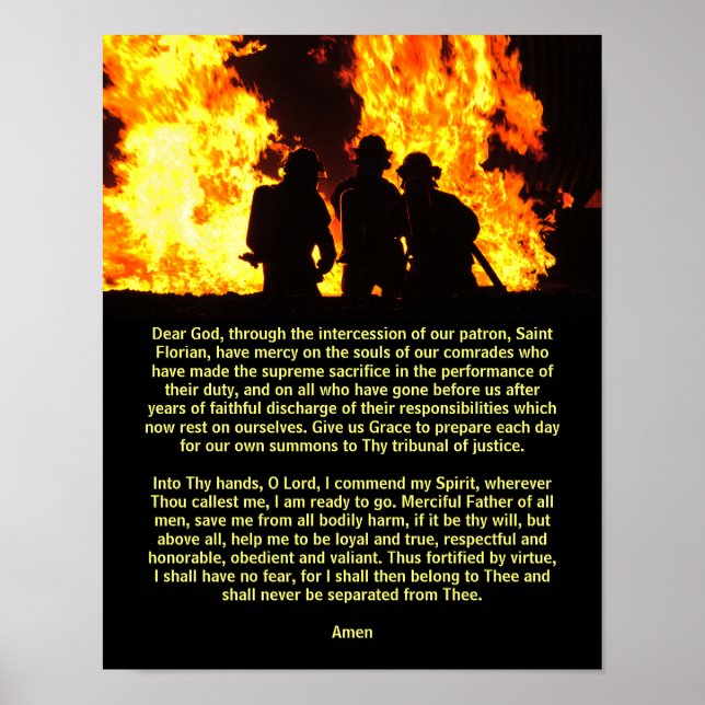 St. Florian Prayer (Said BY Firefighters) Poster (Framsidan)