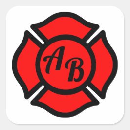 St. Florians Kor med Monogram Fyrkantigt Klistermärke