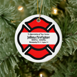 St. Florian's Kors (stil 2) Cirkulär Julgransprydnad Keramik