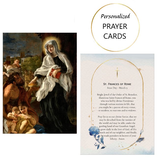 St. Frances av Rom katolska bönekort           Placeringskort (Skapare uppladdad)