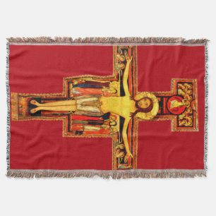 St Frances of Assisi San Damiano Crucifix Blanket Filt