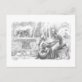 St. Francis and the Leper Vykort