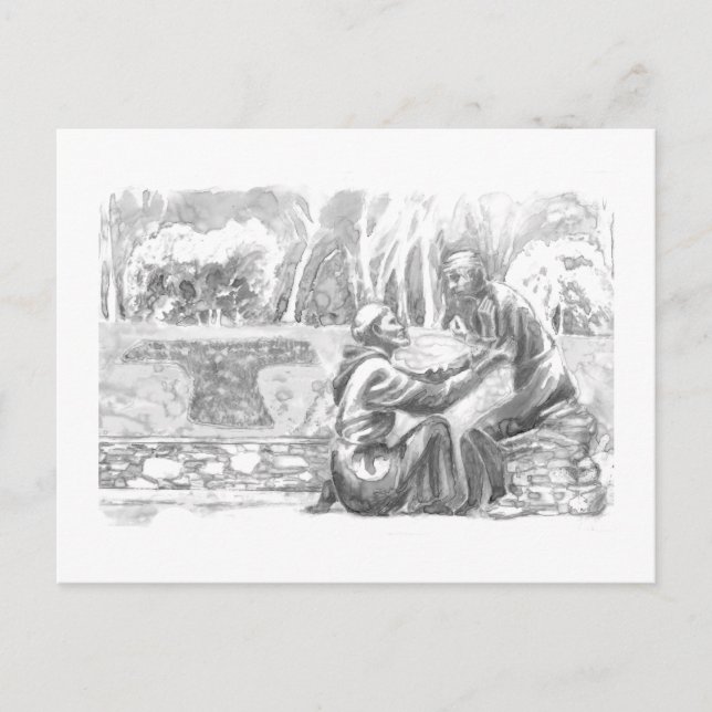 St. Francis and the Leper Vykort (Framsida)