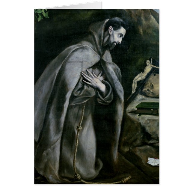 St Francis av Assisi, 1580-95 Hälsningskort (Framsidan)