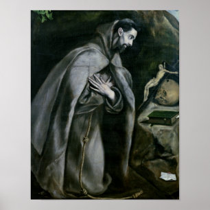 St Francis av Assisi, 1580-95 Poster