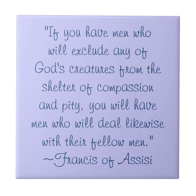 St Francis av Assisi det djura Kakelplatta (Framsidan)