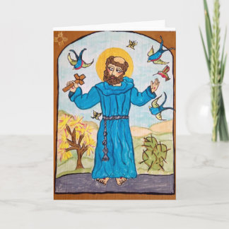 St Francis av Assisi från den original- Retabloen Kort