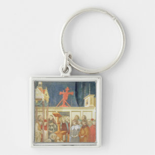 St Francis av Assisi Fyrkantig Silverfärgad Nyckelring
