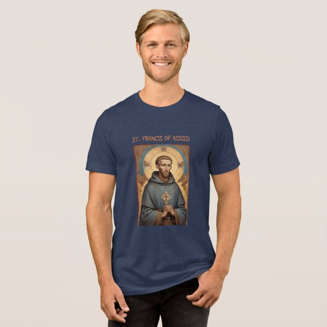 St. Francis av Assisi-katolsk T Shirt (Framsida Full)