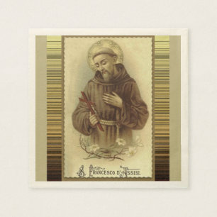 St Francis av Assisi med crucifixliljar Pappersservett