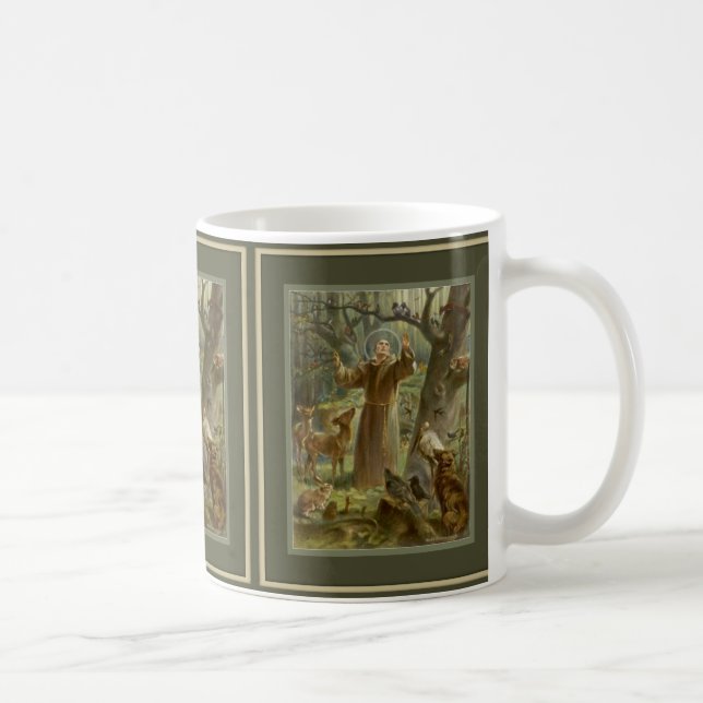 St Francis av Assisi med djur Kaffemugg (Höger)