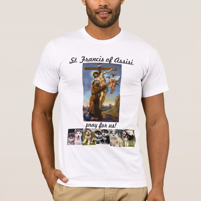 St Francis av Assisi med hundar T Shirt (Framsida)