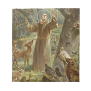 St Francis av Assisi omgav vid djur Anteckningsblock