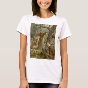 St Francis av Assisi omgav vid djur Tröja