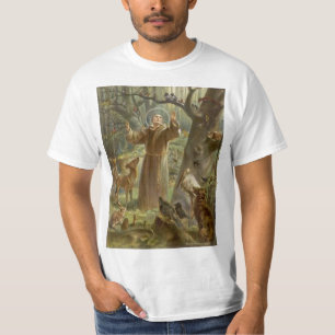 St Francis av Assisi omgav vid djur Tröja
