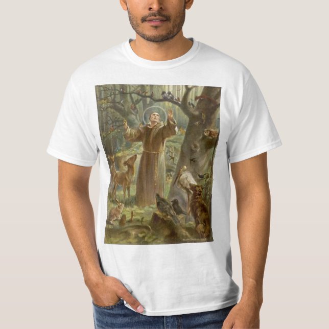 St Francis av Assisi omgav vid djur Tröja (Framsida)