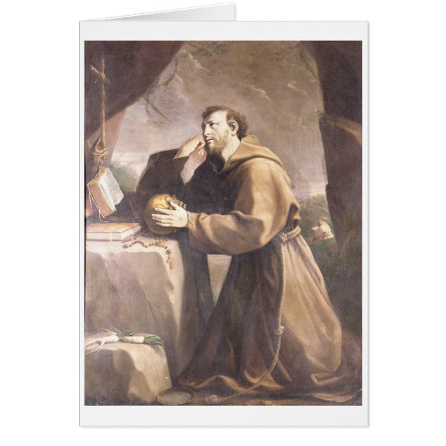 St Francis av Assisi på bönen Hälsningskort (Framsidan)