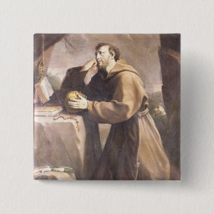 St Francis av Assisi på bönen Knapp