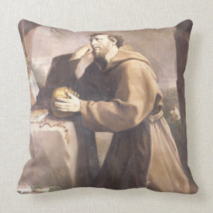 St Francis av Assisi på bönen Kudde