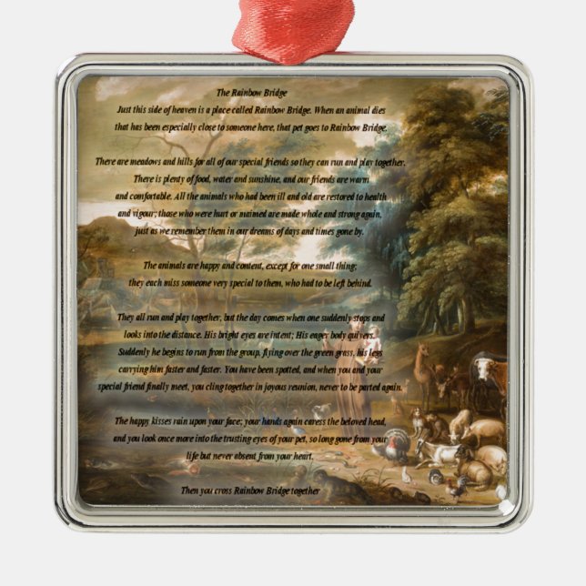 St Francis av Assisi & regnbågen överbryggar Julgransprydnad Metall (Framsidan)