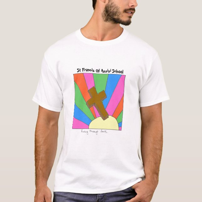 St Francis av Assisi skolar T T-shirt (Framsida)