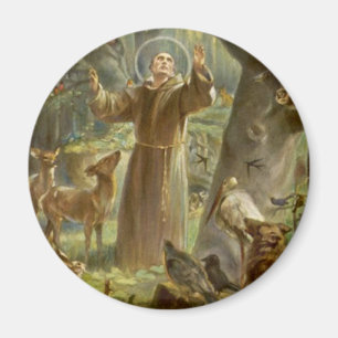 St Francis av Assisi som predikar till djuren Magnet