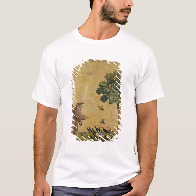St Francis av Assisi som predikar till fåglarna T Shirt (Framsida)