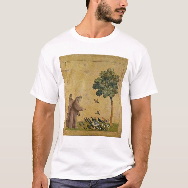 St Francis av Assisi som predikar till fåglarna Tee (Framsida)