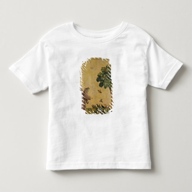 St Francis av Assisi som predikar till fåglarna Tee (Framsida)