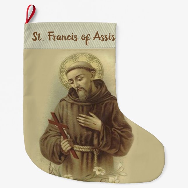 St Francis av Assisi Stor Julstrumpa (Framsidan)
