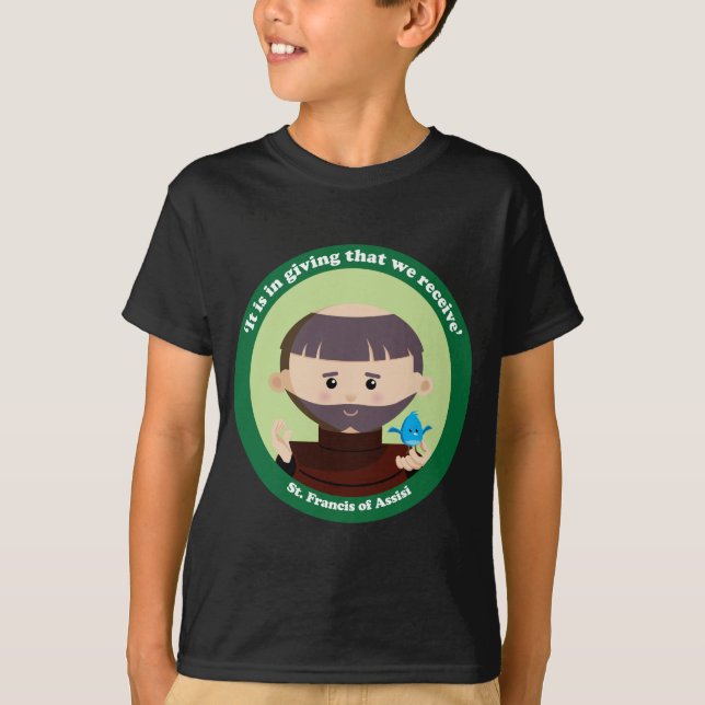 St Francis av Assisi T-shirt (Framsida)