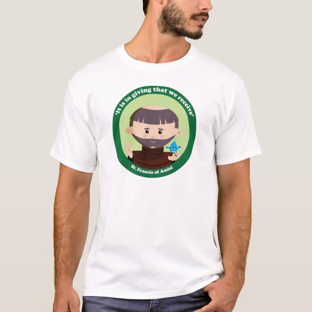 St Francis av Assisi T-shirt (Framsida)