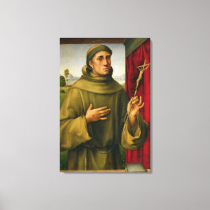 St Francis av Assissi, c.1490 (tempera på panel) Canvastryck
